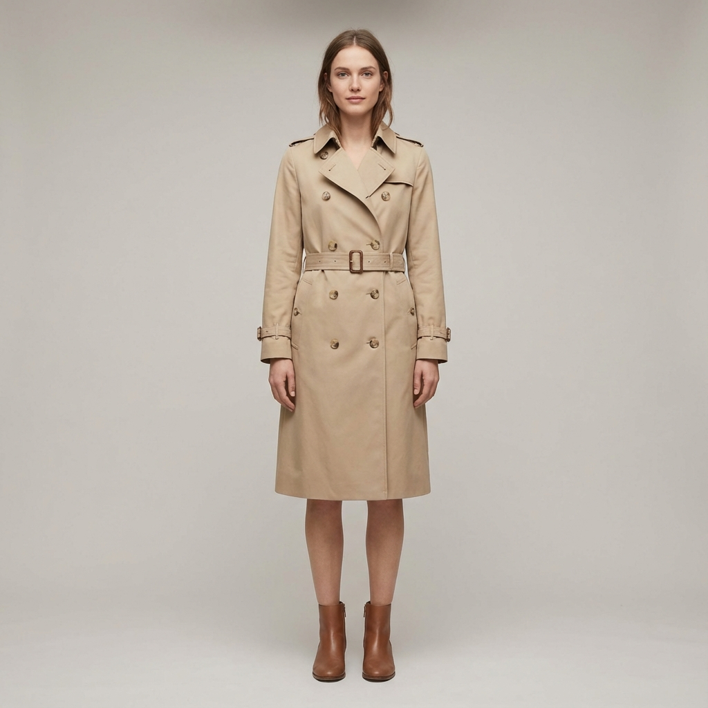 Damski Długi Płaszcz Trench | Zimowy