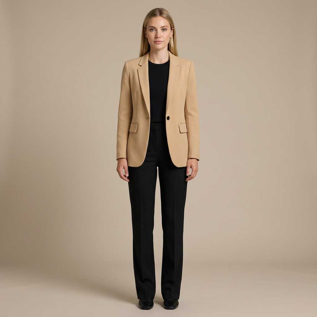 Damska Sukienka Zakietowa Z Długim Rękawem | Midi