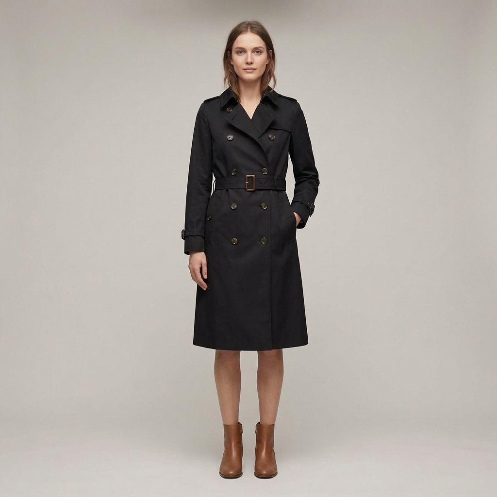 Damski Długi Płaszcz Trench | Zimowy