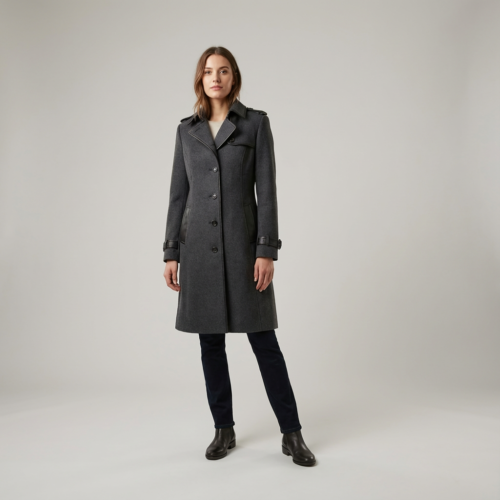 Damski Długi Płaszcz Trench | Zimowy