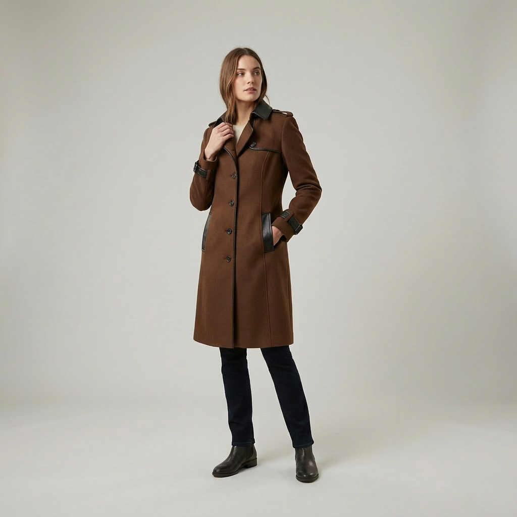 Damski Długi Płaszcz Trench | Zimowy