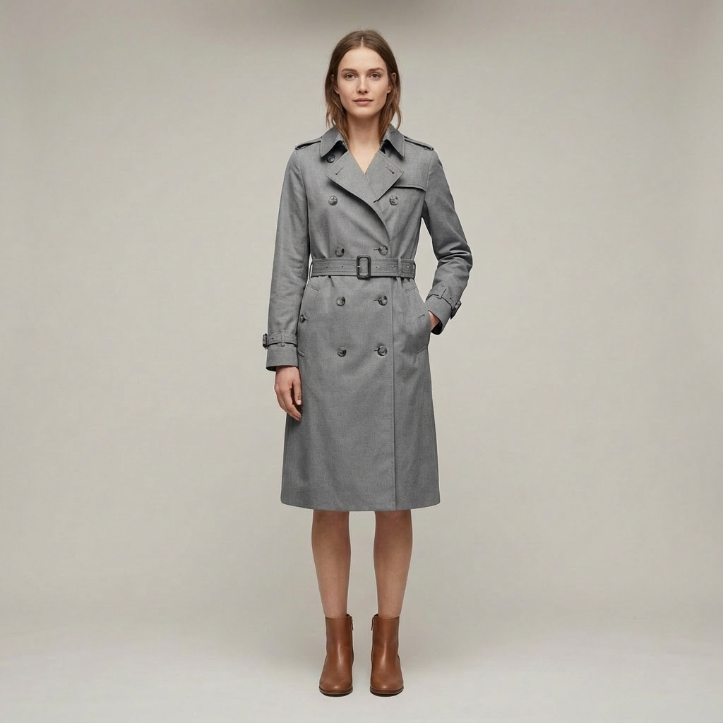 Damski Długi Płaszcz Trench | Zimowy