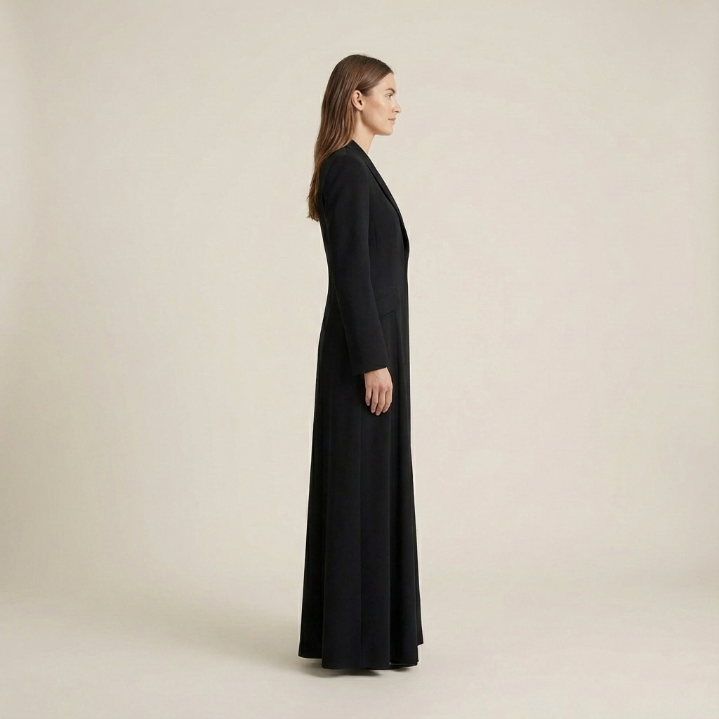 Damska Sukienka Zakietowa Z Długim Rękawem | Maxi