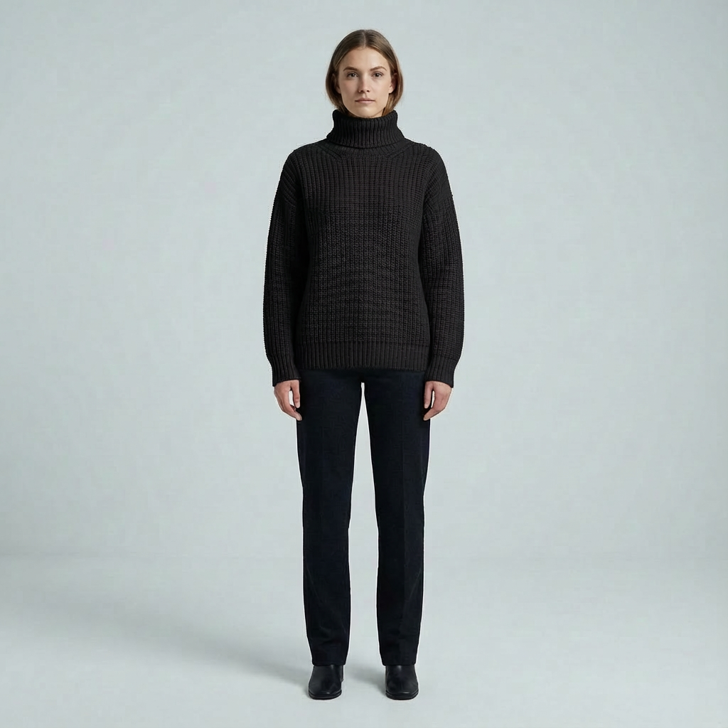 Damski Sweter Z Golfem | Oversize