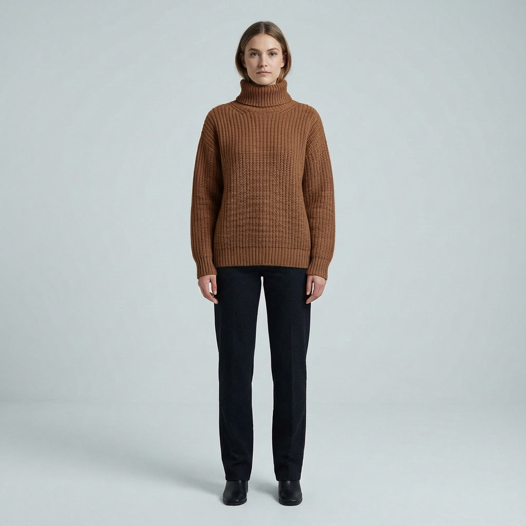 Damski Sweter Z Golfem | Oversize