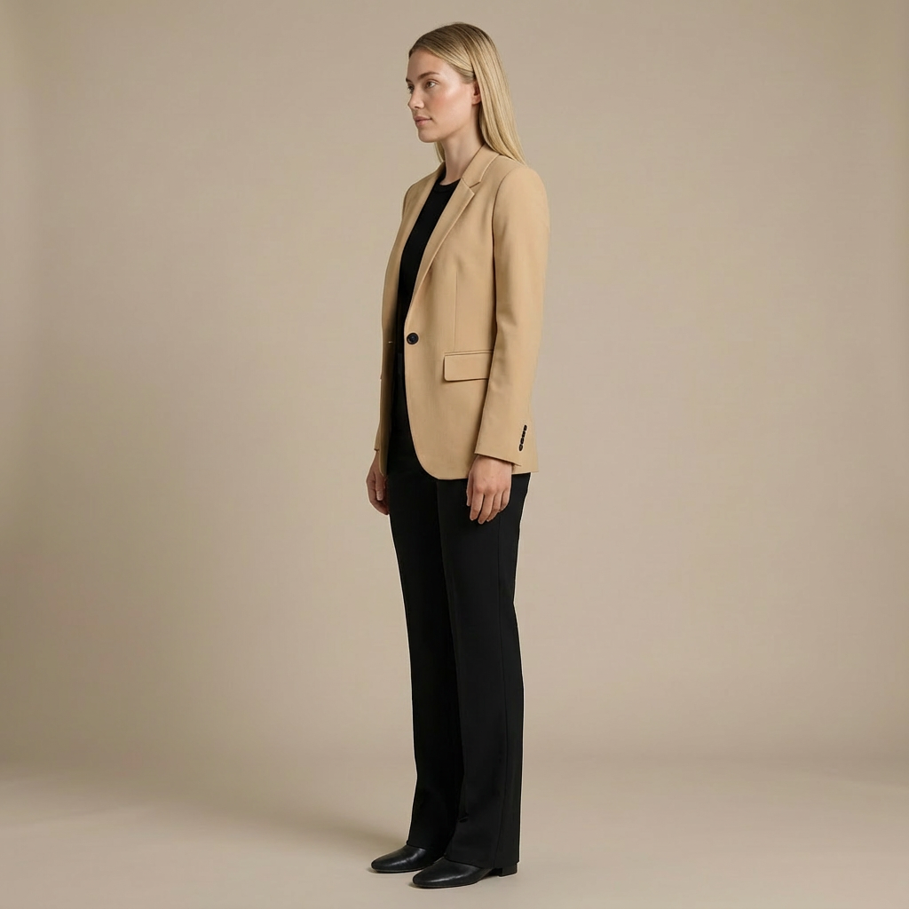 Damska Sukienka Zakietowa Z Długim Rękawem | Midi