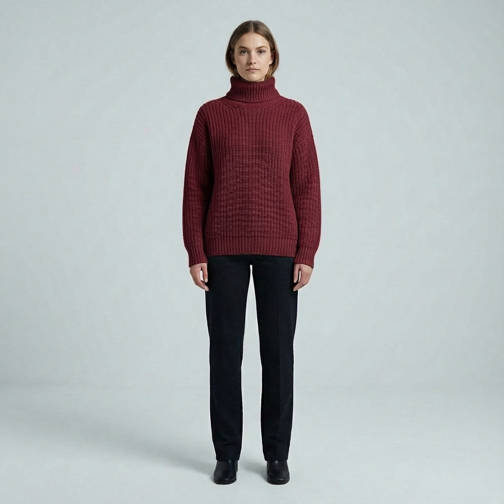 Damski Sweter Z Golfem | Oversize